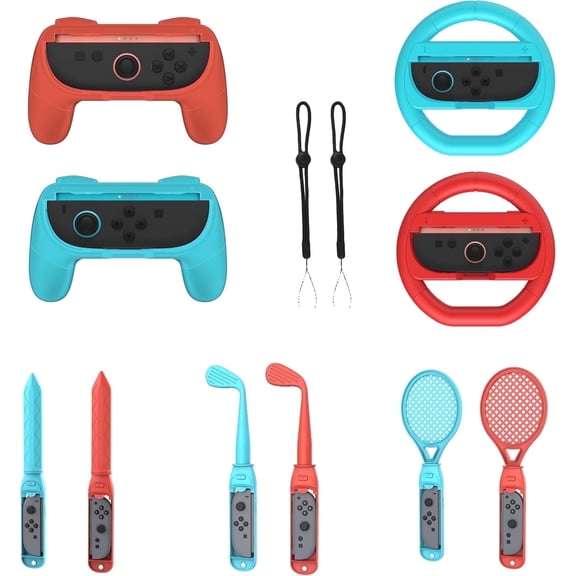 NBCP Sports Accessories Kit for Nintendo Switch 2, Multicolor, 18 Count