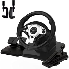 NBCP Racing Steering Wheel with Pedals, 270/900° Vibration Shifter for Xbox/PS4/PS3/Switch/PC