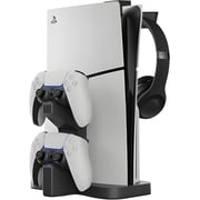 NBCP PS5 Vertical Stand with Dual Controller Charger and LED Indicators, Compatible with PlayStation 5 Disc & Digital Editions