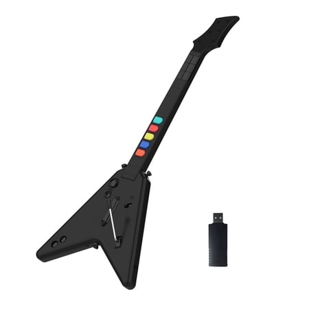 NBCP Wireless Guitar Controller – Black, Compatible with Nintendo Wii Guitar Hero and Rock Band Games