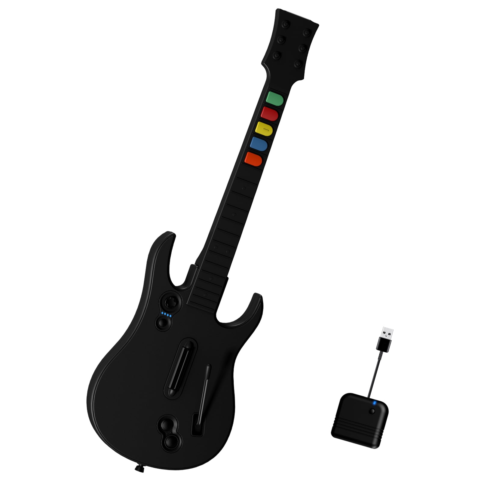 NBCP Wireless Guitar Controller for Xbox Series X|S, Xbox One, and PC Compatible with Rock Band 4 & Fortnite Festival 2.4G with Strap Black
