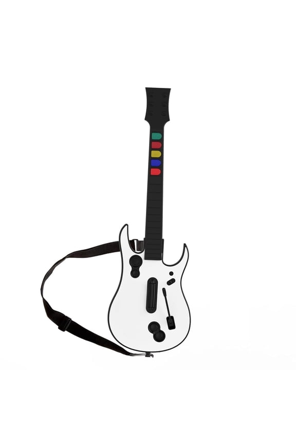 Wireless Guitar Controller for Xbox Series X|S, Xbox One, and PC Compatible with Rock Band 4 & Fortnite Festival 2.4G with Strap White