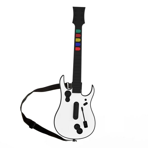 NBCP Wireless Guitar Controller for Xbox Series X|S, Xbox One, and PC – Compatible with Rock Band 4 & Fortnite Festival – 2.4G with Strap – White