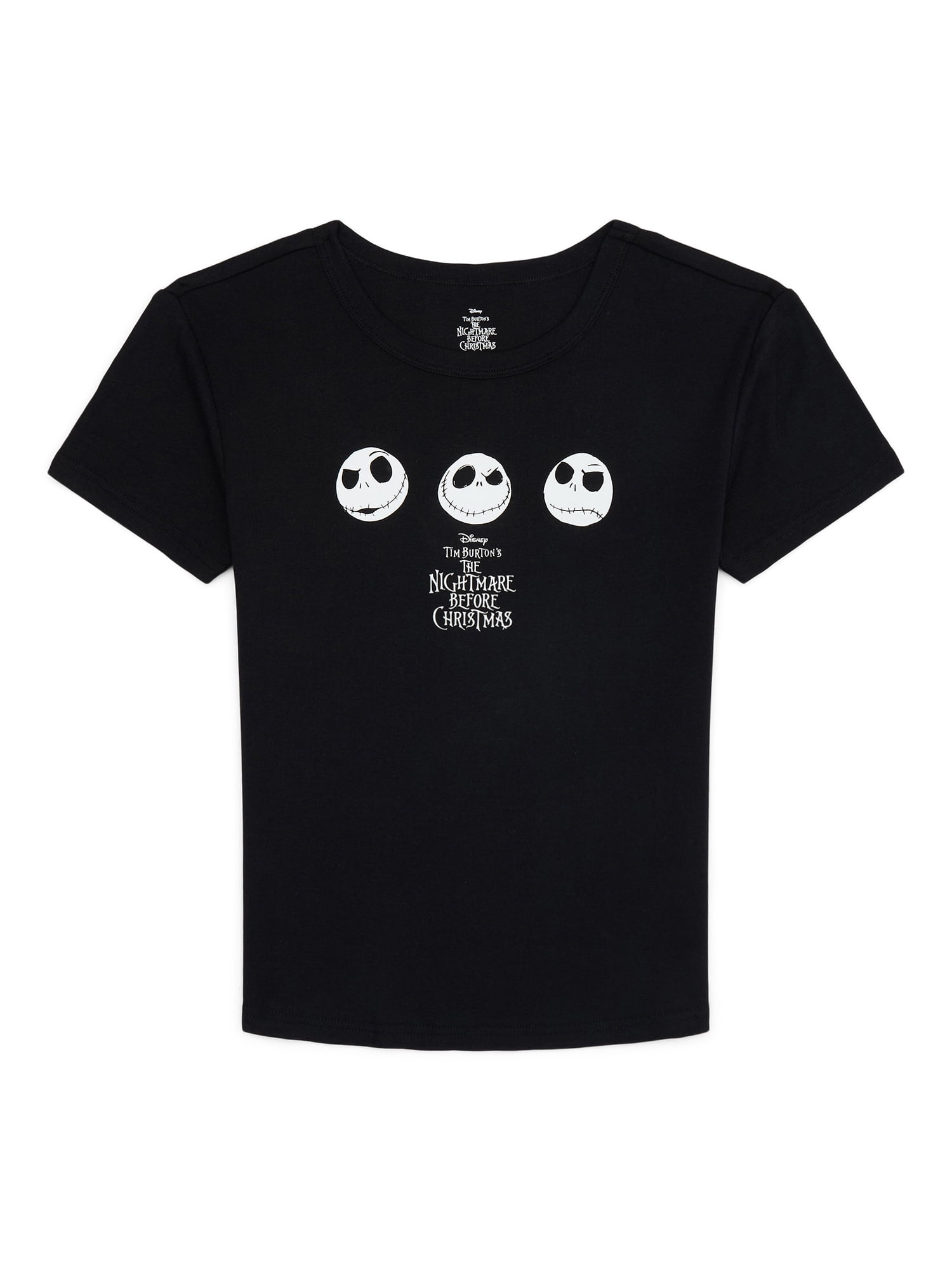 Nightmare Before Christmas Women’s Cotton Graphic Skimmer Tee, Sizes XXS-XXL