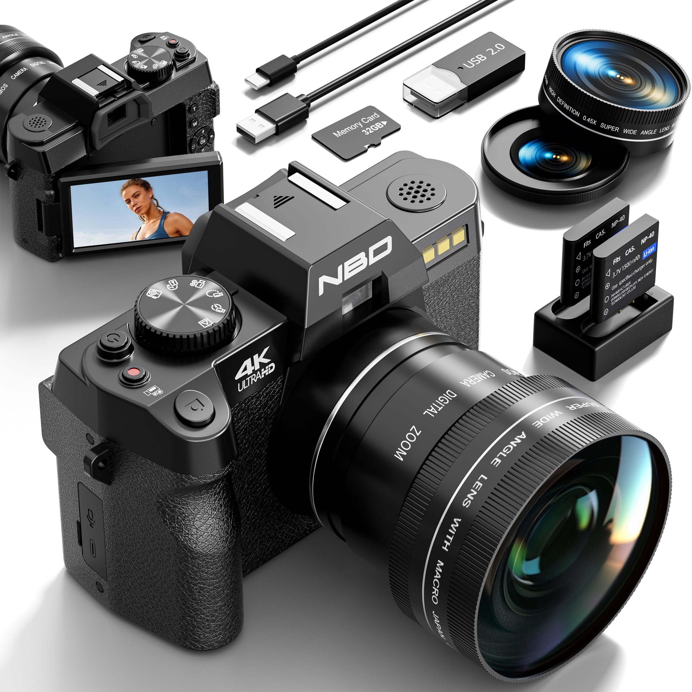 48MP Digital Camera for Photography, 4K Autofocus, WiFi & App