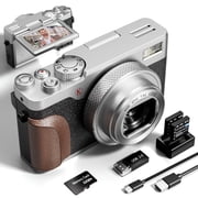 NBD 56MP 4K Autofocus Digital Camera with 180  Flip Screen, 18X Zoom, Anti-Shake, and Fill Light   Compact Vlogging and Travel Camera with 3-Inch Screen, 32GB SD Card, and 2 Batteries