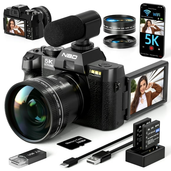 NBD 5K Digital Camera for Photography,48MP Autofocus Vlogging Camera for Youtube with 32GB TF Card