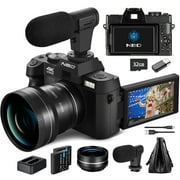 NBD Digital Camera 48MP 4K Video Camera 3.0 Inch Flip Screen Camcorder YouTube Vlogging Camera with Wide Angle Lens and 16X Digital Zoom