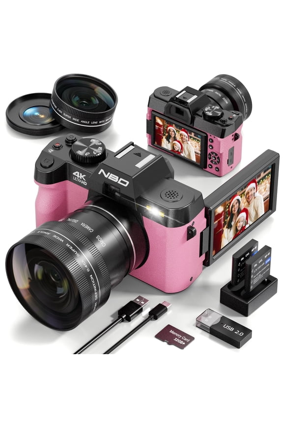 4K Digital Cameras for Photography,48 MP Autofocus Vlogging Camera with 52mm Wide Angle & Macro Lens