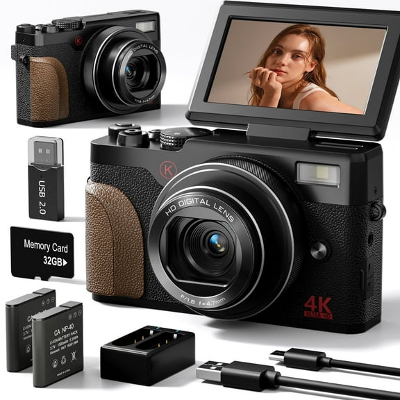 NBD Digital Camera 4K 56MP Cameras for Photography for Youtube with 32GB SD Card
