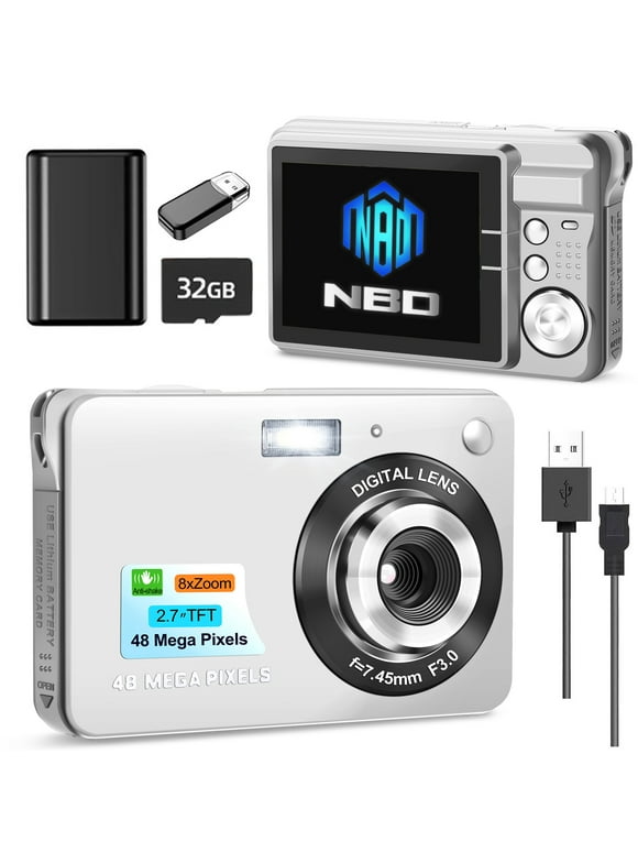 NBD Kids Digital Camera 48MP 8X Digital Zoom Mini Compact Cameras, 2.7 inch FHD Pocket Cameras