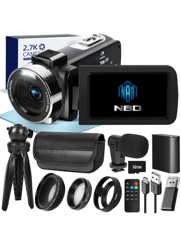 NBD Video Camera Camcorder 2.7K YouTube Vlogging Camera 3.0" IPS 42MP Digital Camera Recorder 18X Digital Zoom with 32GB SD Card