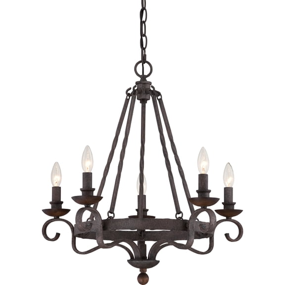 Noble 5-Light Rustic Black Chandelier
