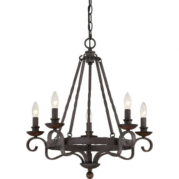 NBE5005RK Quoizel Lighting Noble Chandelier 5 Light Steel -Traditional Installation
