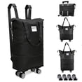 thumbnail image 1 of NBERMOTION Expandable Rolling Duffle Bag - Large Carry-On With Spinner Wheels, Foldable Weekend Travel Bag, 28-58L Capacity(Backpack-black), 1 of 6