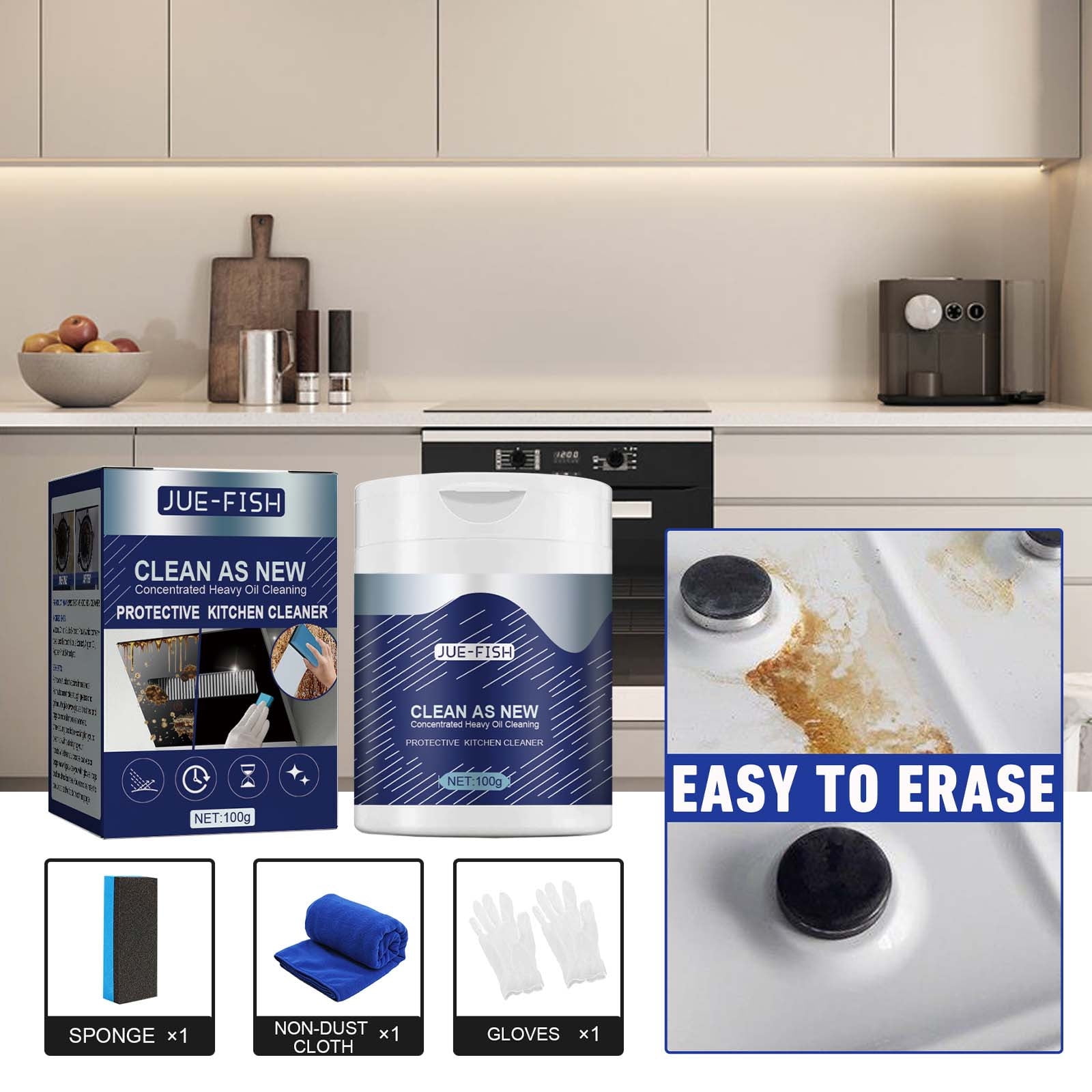 NBHOME Kitchen Protective Cleaning Powder To Dirt, Heavy Oil Stains