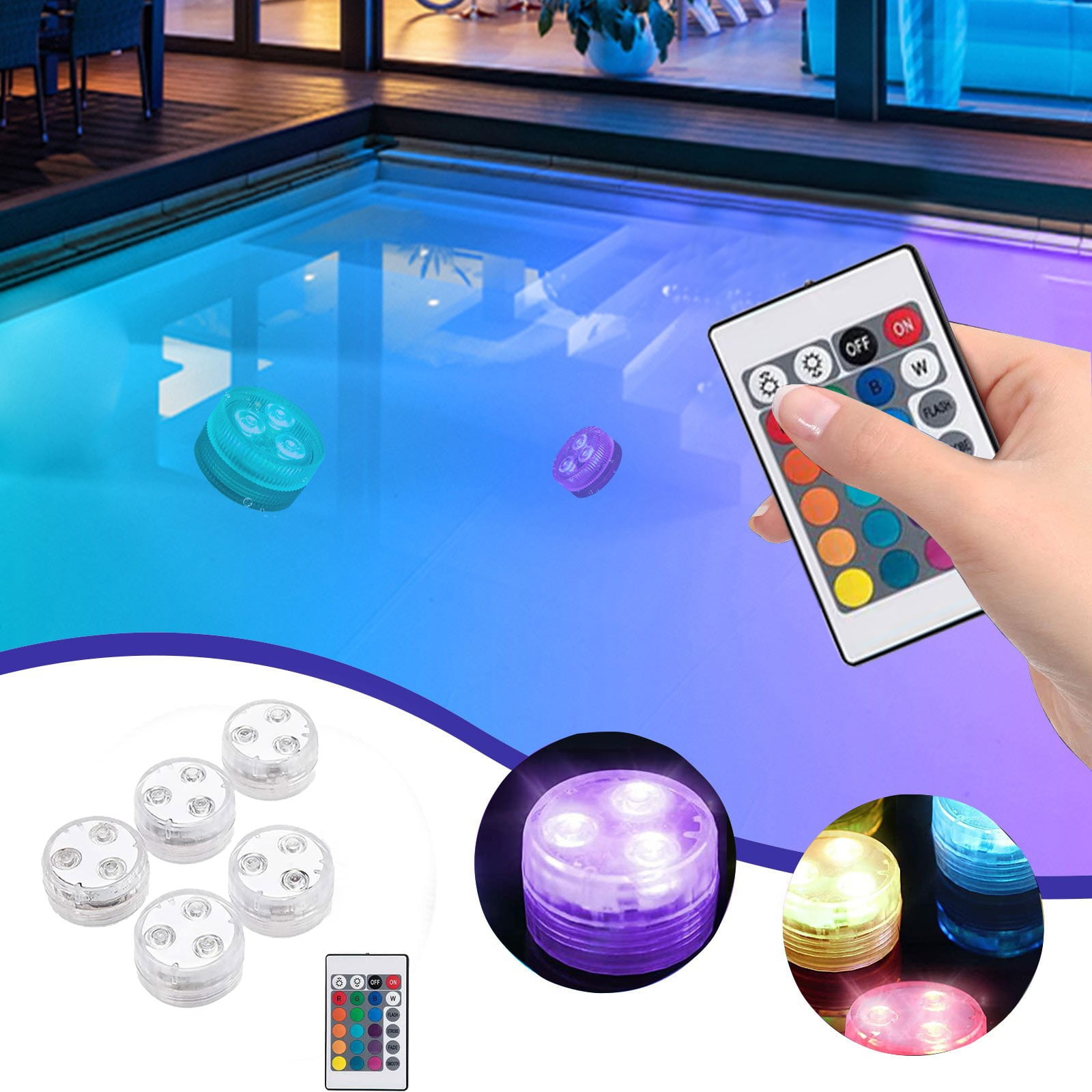 NBHOME LED Lights with Remote, RGB Multicolor Flameless Candles Lights