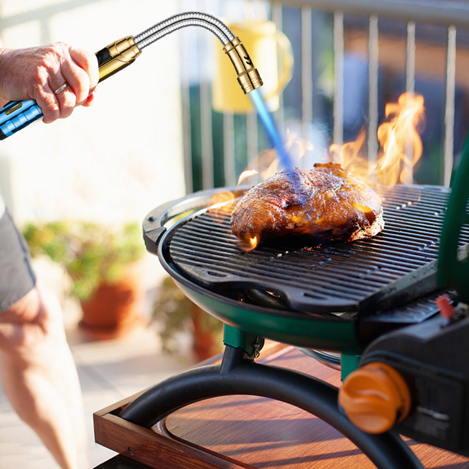 NBHOME Torch Lighters, Butane Lighters Refillable Single Jet Flame,Hose