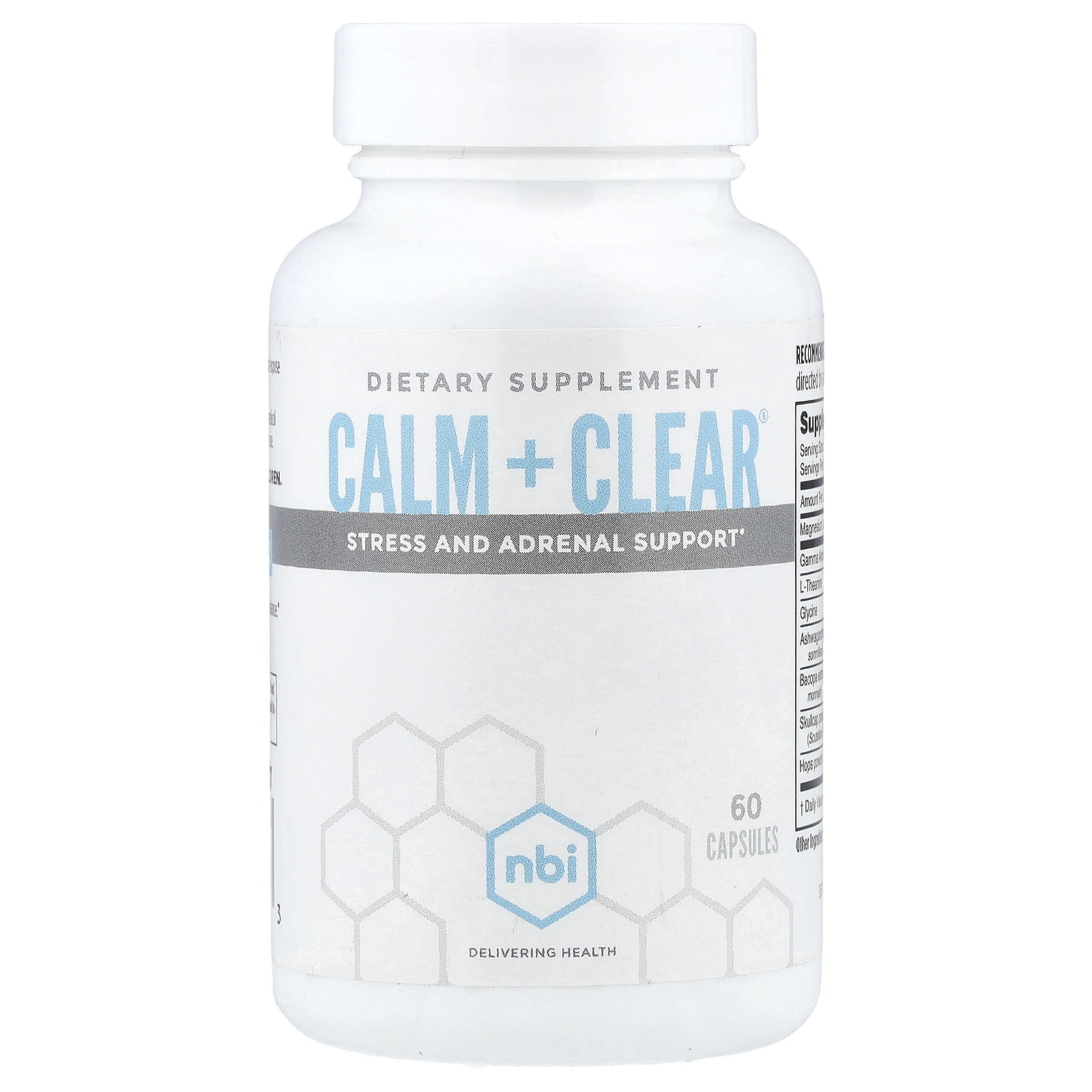 NBI Health Calm + Clear®, Stress and Adrenal Support, 60 Capsules