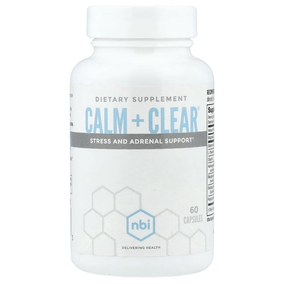 NBI Health Calm + Clear®, Stress and Adrenal Support, 60 Capsules