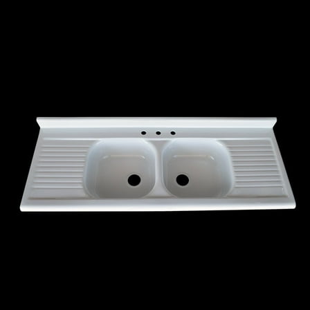 NBI Drainboard Sinks 66" x 25" White Reinforced Cast Acrylic Drainboard Sink