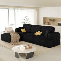 NBLDGT 106" Oversized L-Shaped Sectional Sofa Modern Modular Cloud Couch with Deep Seating Upholstered Sofa for Living Room Bedroom, No Assembly Required, Black