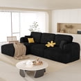 thumbnail image 1 of NBLDGT 106" Cloud Sectional Sofa,Modular Sectional Couch with Oversized L-Shaped Chaise,Deep Seating Upholstered Sofa for Living Room Bedroom,No Assembly Required, Black, 1 of 11