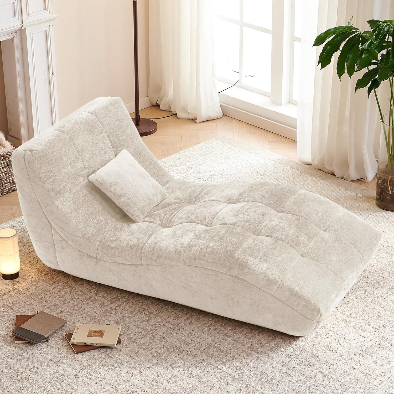 NBLDGT Chaise Lounge Chair for Living Room, Modern Upholstered Recliner ...