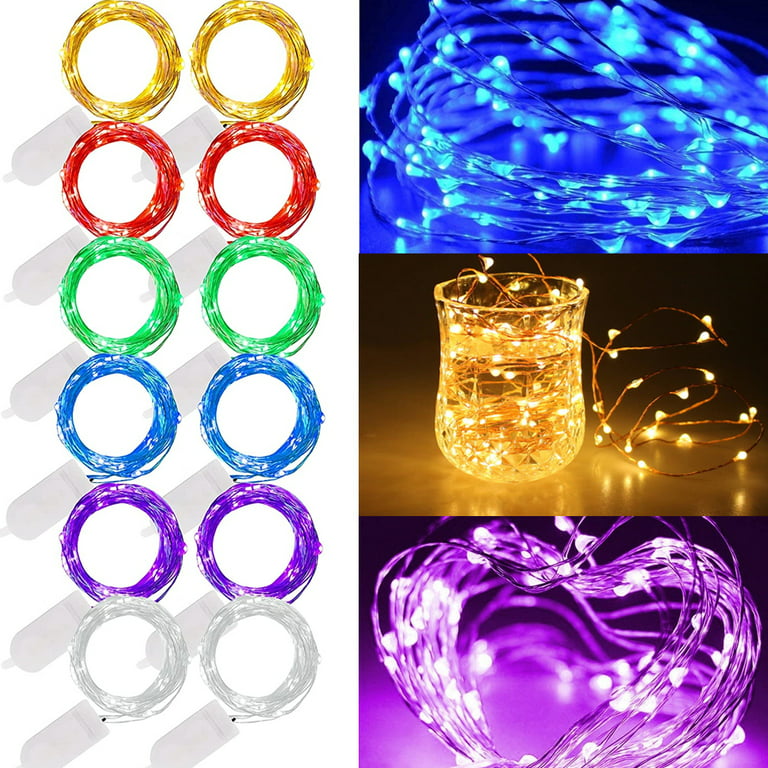 Battery-Operated LED Fairy Lights on Silver Wire