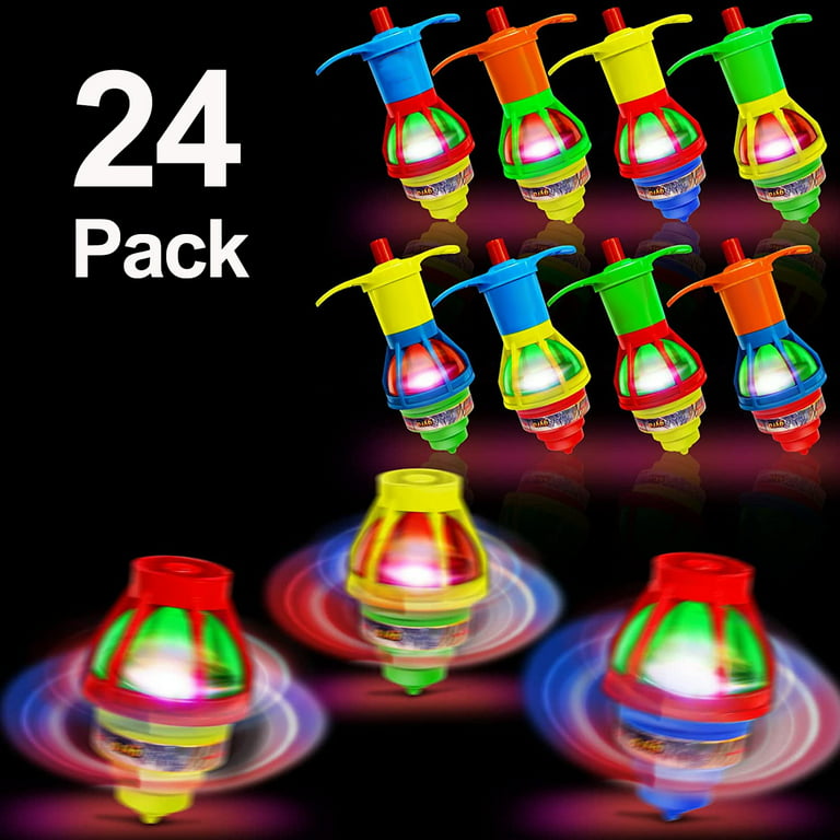 NBPOWER 24 Pack LED Light Up UFO Spinning Tops Fidget Toys for Kids  Halloween Party Favors Stress Relief Toys Gyroscope Flashing Lights Glow in  The