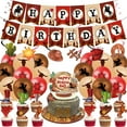 thumbnail image 1 of NBPOWER 40Pcs Western Cowboy Party Decorations Set with 12 Inch Latex Balloons & Happy Birthday Banner & Cake & Cupcake Toppers, Birthday Decorations Hanging Swirls Cowboy Theme Party Supplies, 1 of 8