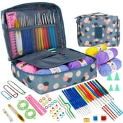 NBPOWER 67pcs Crochet Kit for Beginners, Knitting Kit Includes Chunky Yarn, Knitting Needles, Crochet Hooks, Canvas Tote Bag, Crochet Accessories, Suit for Both Beginners and Experienced Crocheters