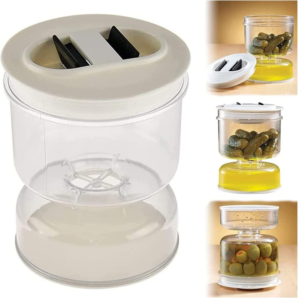 NBPOWER Pickle and Olives Hourglass Jar, 250ml Juice Separator, Pickle