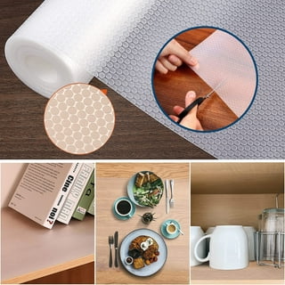 Bloss Plastic Shelf and Drawer Liner Non Adhesive Cupboard Liner Waterproof Shelf Liners for Cabinets, Storage, Desks, Bathroom, Kitchen - Grey 17.7