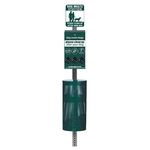NBPWP D006-B-GRN Standard Dog Waste Station, Green - Roll Bag