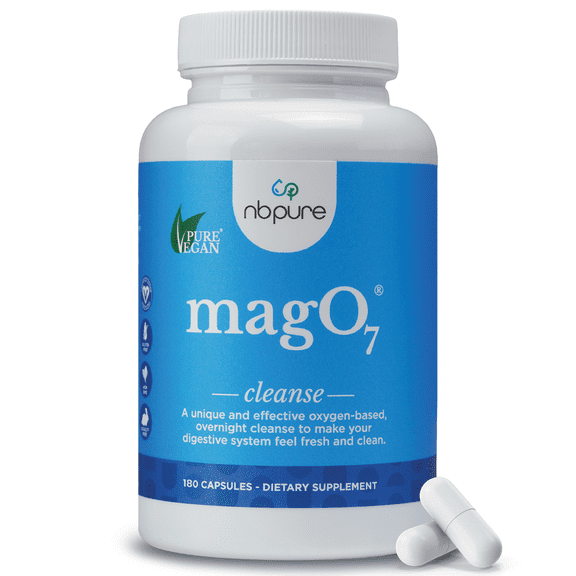 nbpure MagO7 Oxygenated Magnesium Colon Cleanse and Detox, 180 Capsules
