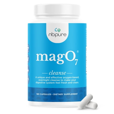 nbpure MagO7 Oxygenated Magnesium Colon Cleanse and Detox, 180 Capsules