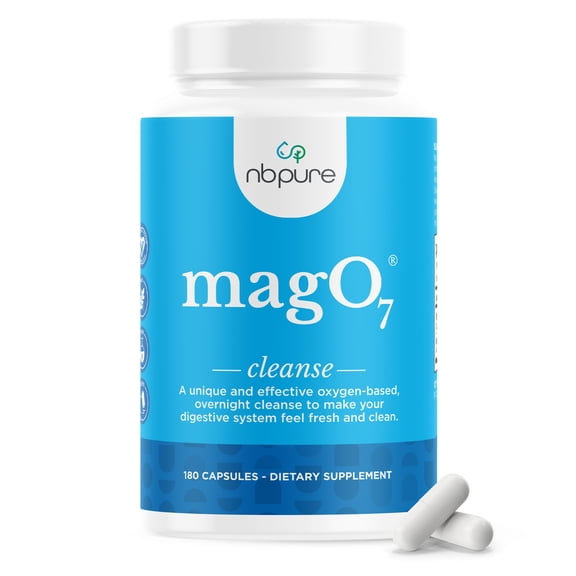 NBPure MagO7 Oxygenated Magnesium Colon Cleanse and Detox, 180 Capsules