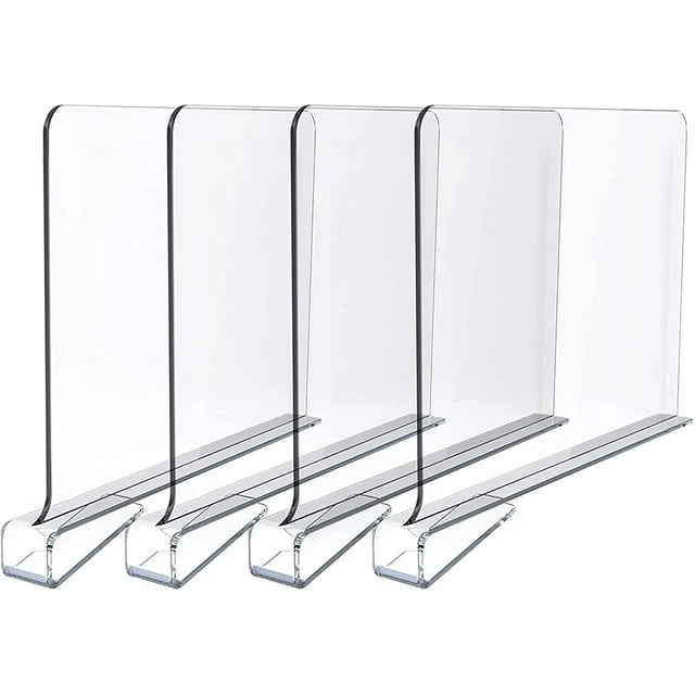 NBW Clear Acrylic Shelf Dividers, Closet Vertical Organizer for Kitchen ...