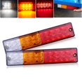 NBWDY 2PCS Trailer Tail OIF8 Lights Bar, Waterproof 20 LED DC 12V Amber