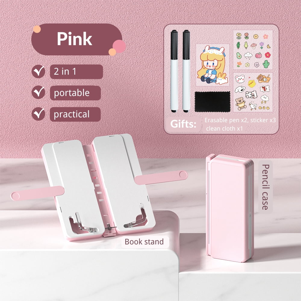 NBX Writing case,Box 2in1 Pen Adjustable Pad 2 Pencil Box Case Adjustable Pad Pen 3 Sticker