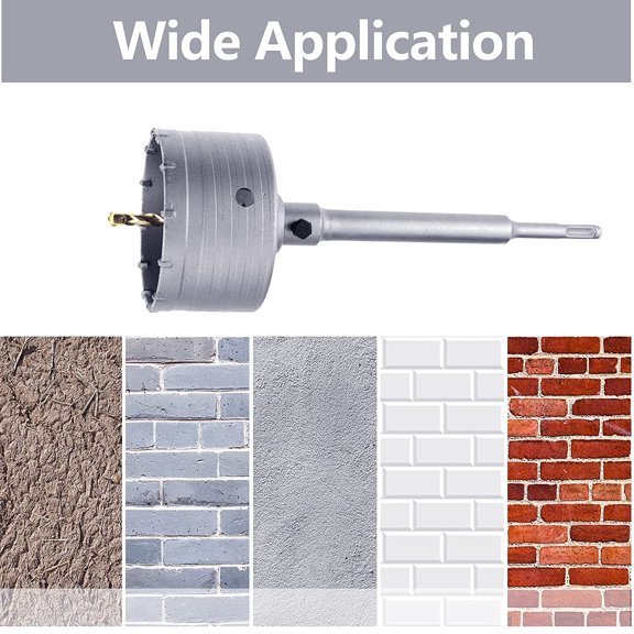 NC 100mm / 4 inch Concrete Hole Saw with 220mm SDS Plus Shank Connecting Rod Cement Hole Saw for Cement Brick Concrete Stone Wall (100mm)$$Tools & Hardware Other