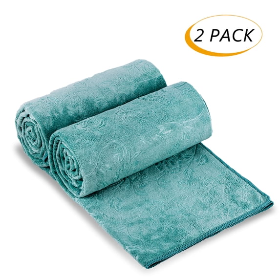 NC 2 Pack Bath Towels 30 x 60 inches,Soft Microfiber Fast Drying Bath Towel Set, Orange Floral