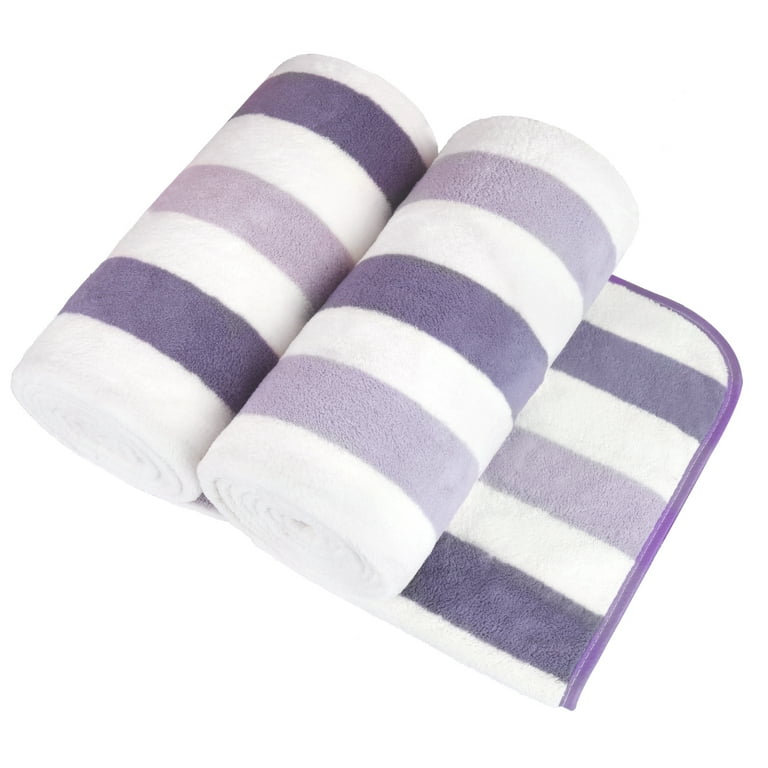 Purple and white towels sales