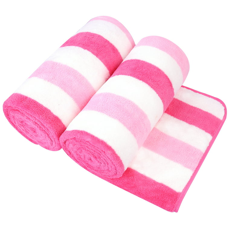 NC 2 Piece Printed Super Soft, Absorbent, Lint Free, Fade Resistant Microfiber Bath Towels, Pink, Size: 30 inch x 60 inch