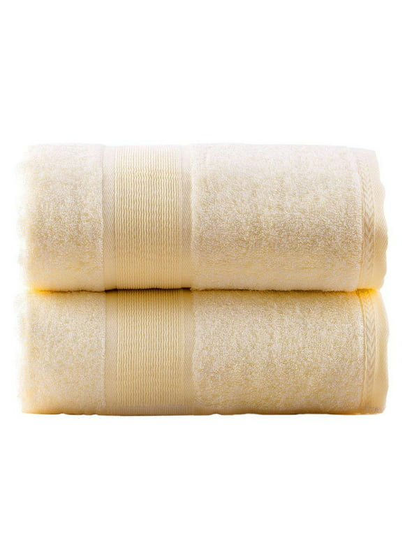 NC Bath Towel Set Soft Cotton Blend 2 Pack (27"x54"), Soft & Absorbent Towel Set, Beige