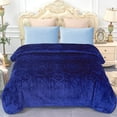 thumbnail image 1 of NC Contemporary Blue Printed Polyester Reversible Bed Blanket Queen, 1 of 7