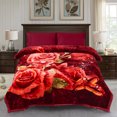 thumbnail image 1 of NC Contemporary Red Printed Polyester Reversible Bed Blanket Queen, 1 of 6