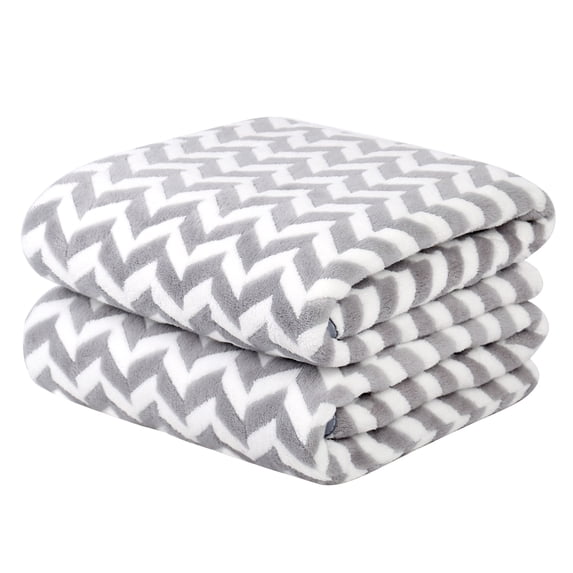 NC Fashion 2 Piece Chevron Microfiber Bath Towel Set, Gray, White, Multi-color