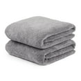 thumbnail image 1 of NC Fashion 2 Piece Grid Microfiber Bath Towel Set, Gray, 1 of 6